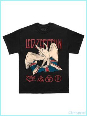 Official Led Zeppelin Union Jack T-Shirt Adult Cotton Tee